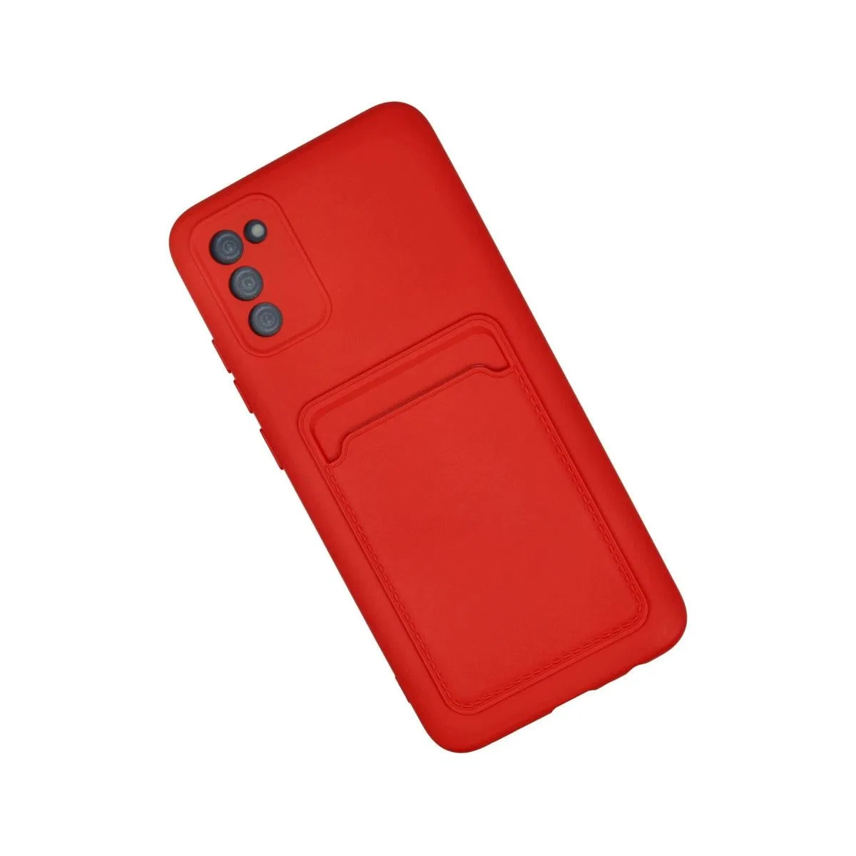Newface Samsung Galaxy A02s Kılıf Kelvin Kartvizitli Silikon - Kırmızı
