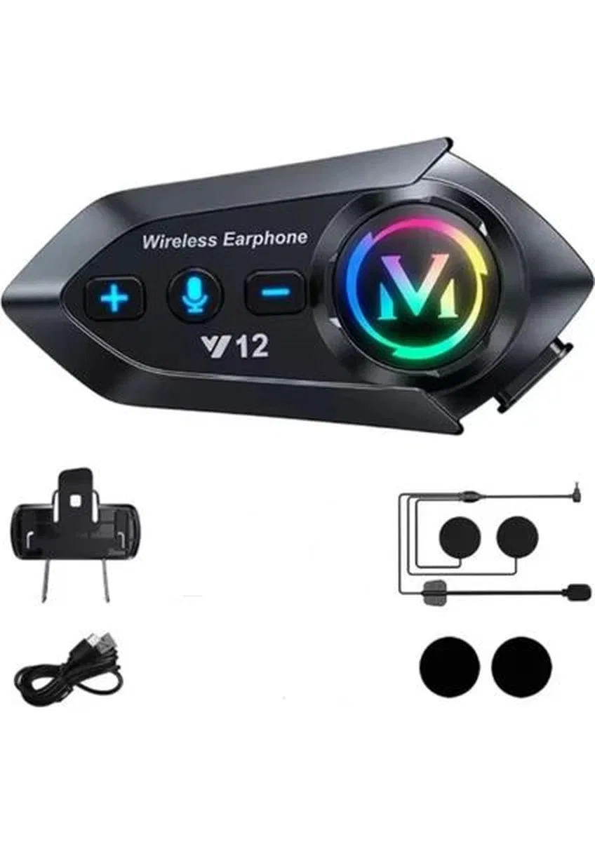 Y12 Motor Kask Kulaklık Rgb Modlu Radyolu Motosiklet Kulaklık 5. 3 Bluetooth Intercom