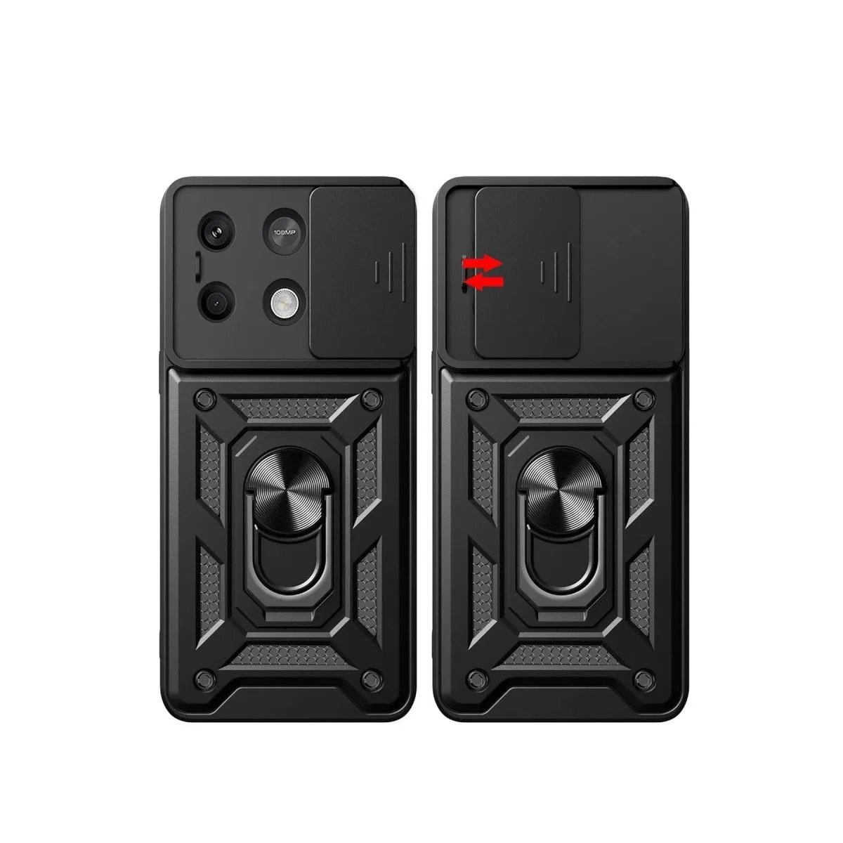 Xiaomi Poco M6 Pro 4g Kılıf Pars Lens Yüzüklü Silikon - Yeşil