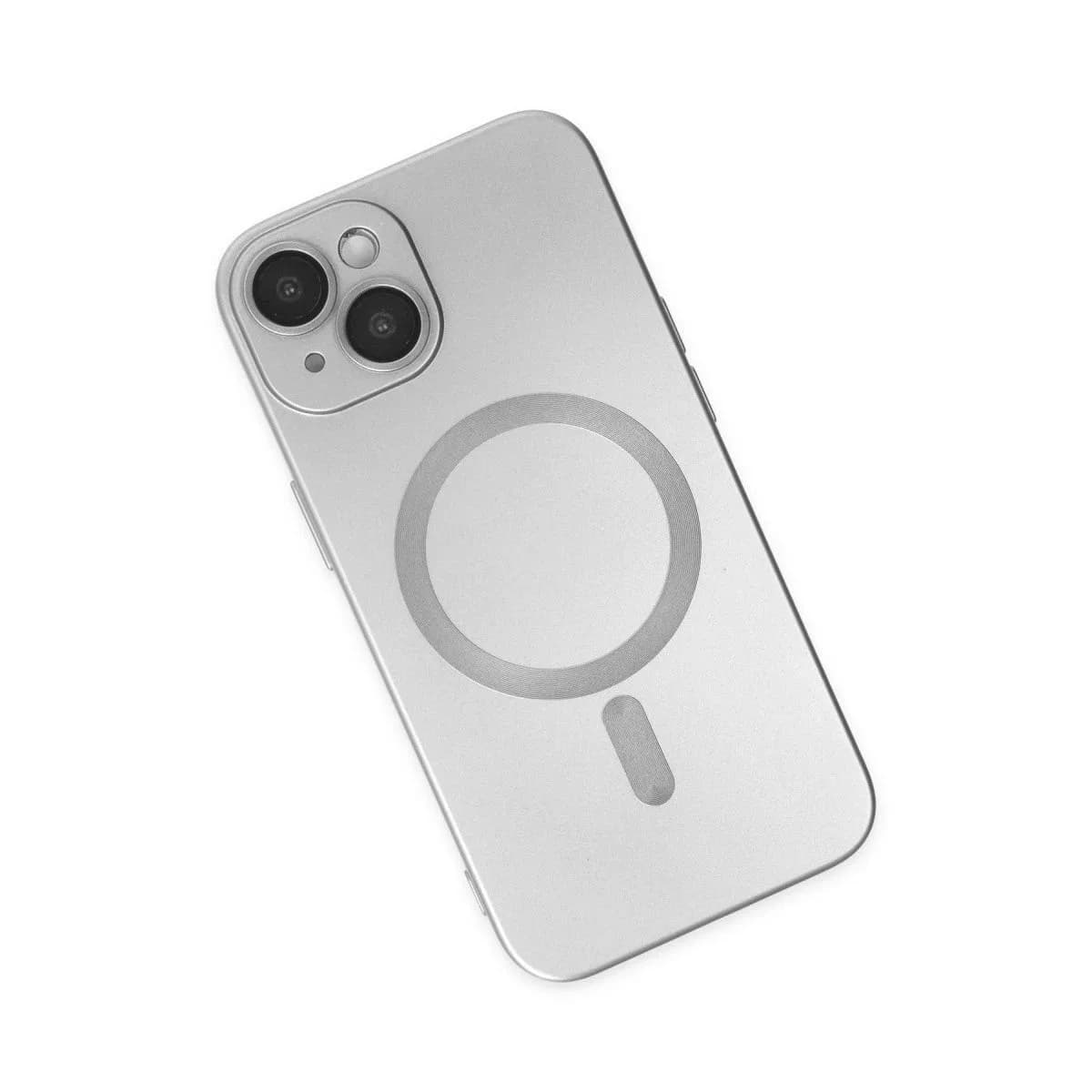 Apple İphone 14 Plus Kılıf Moshi Lens Magneticsafe Silikon - Gümüş