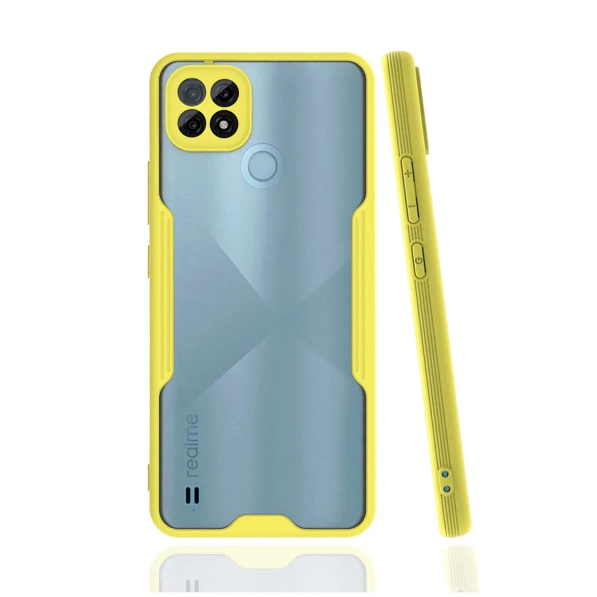 Realme C21 Kılıf Platin Silikon - Sarı