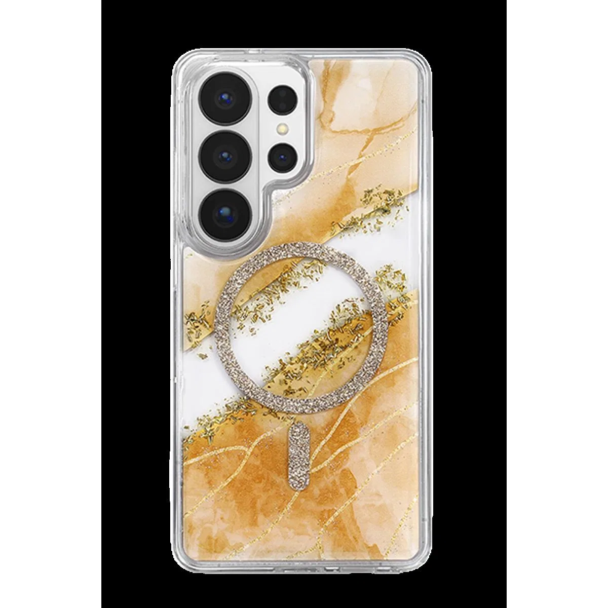 Onegif Samsung Galaxy S26 Ultra Lotus Simli Magsafe Kapak - Turuncu