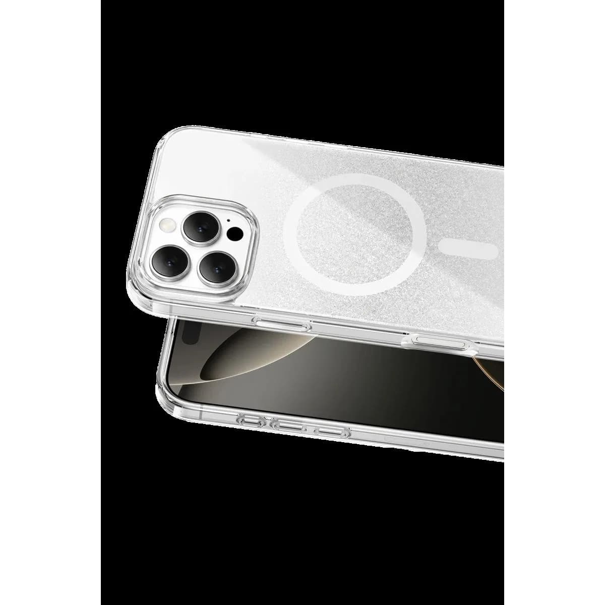 Onegif Apple İphone 16 Pro Max Sora Simli Magsafe Kapak - Beyaz