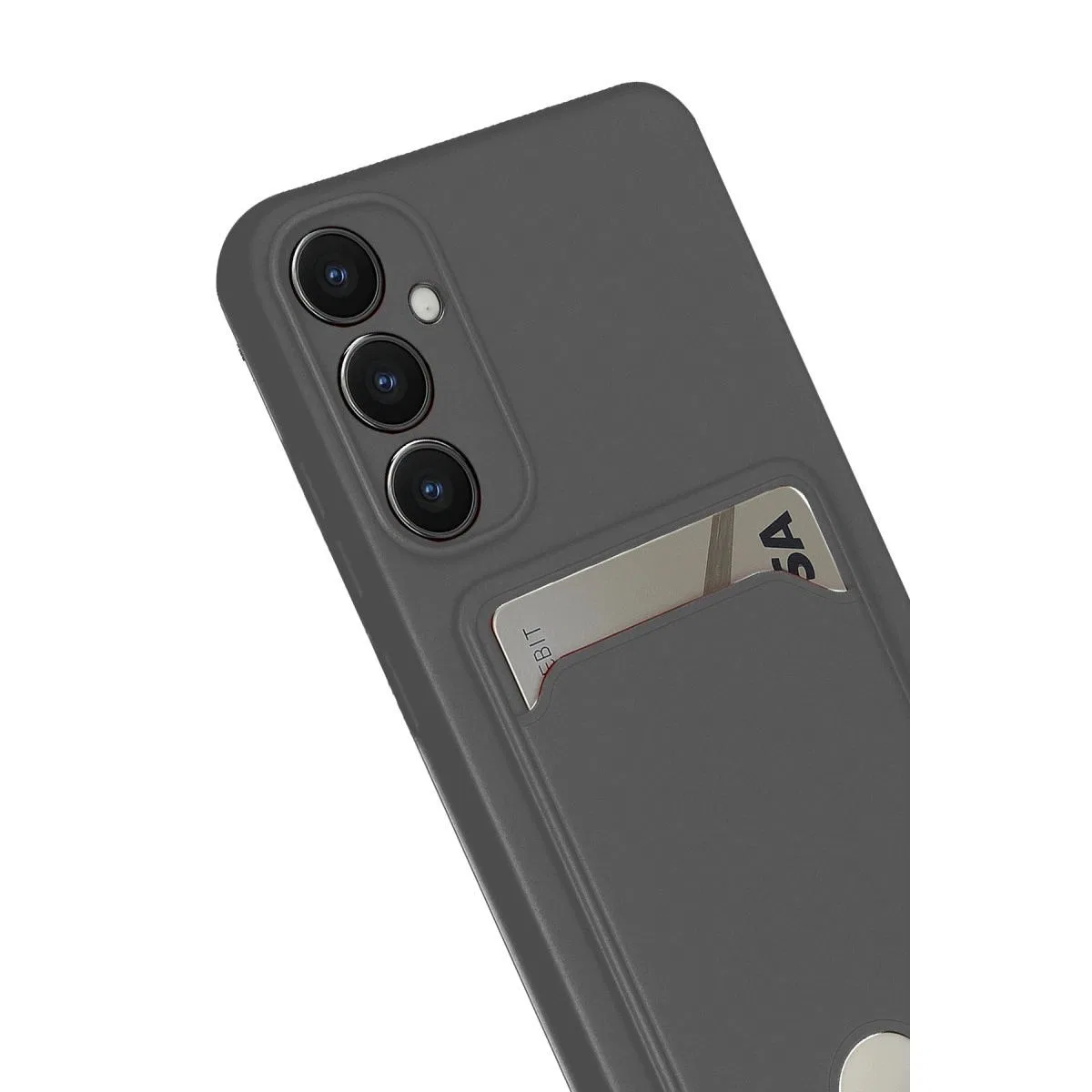 Samsung Galaxy S24 Fe Kılıf Kelvin Kartvizitli Silikon - Gri