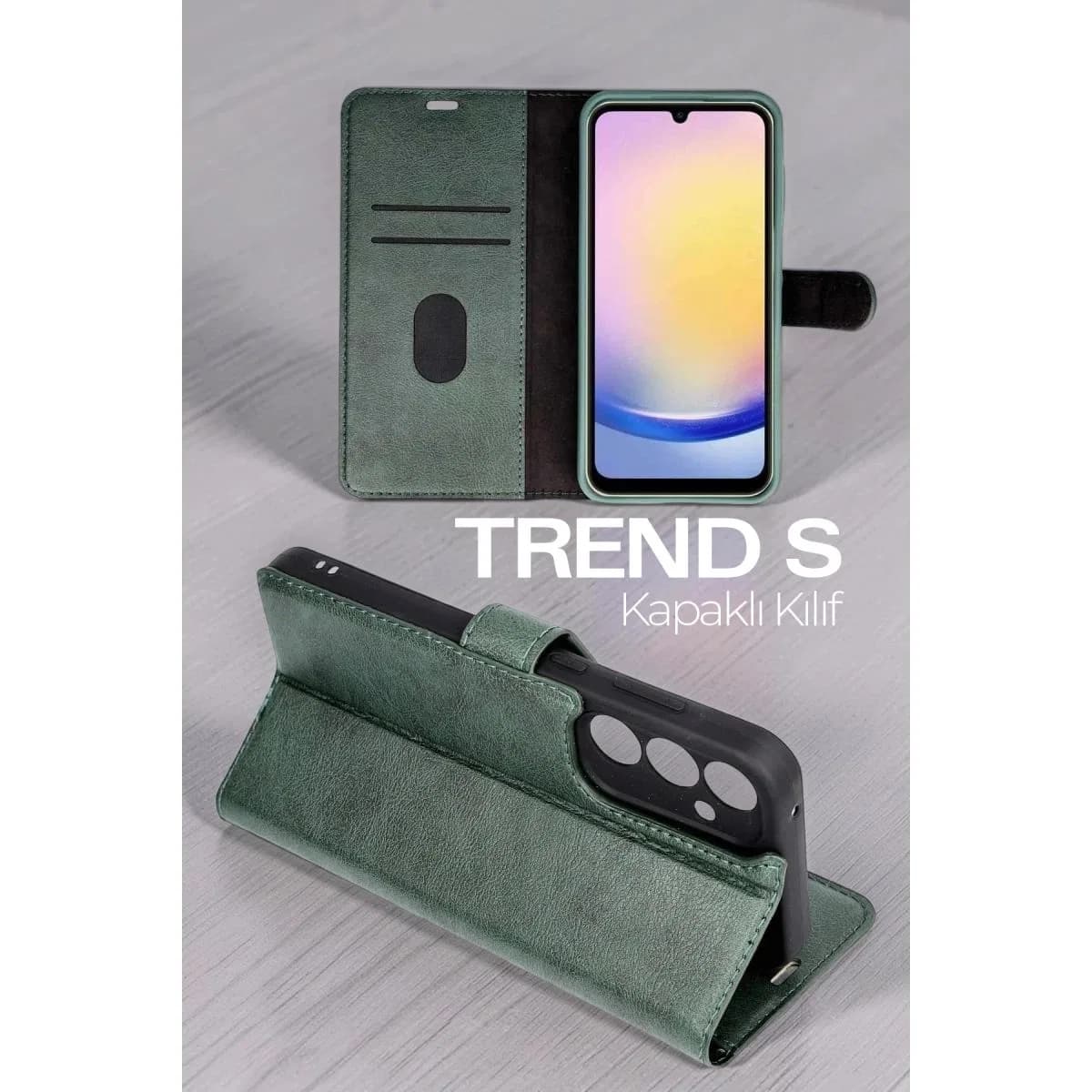 Newface Samsung Galaxy S26 Fe Trend S Plus Kapaklı Kılıf - Koyu Yeşil