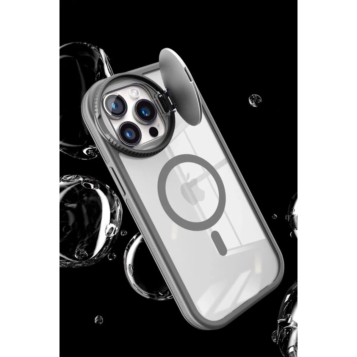 Apple İphone 14 Pro Max Kılıf Teleskop Lens Magsafe Silikon Kapak - Lacivert