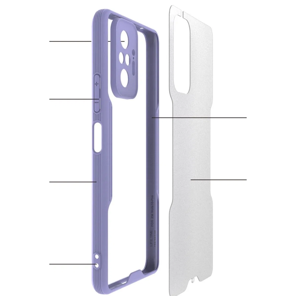 Xiaomi Redmi Note 10 Pro Kılıf Platin Silikon - Kırmızı