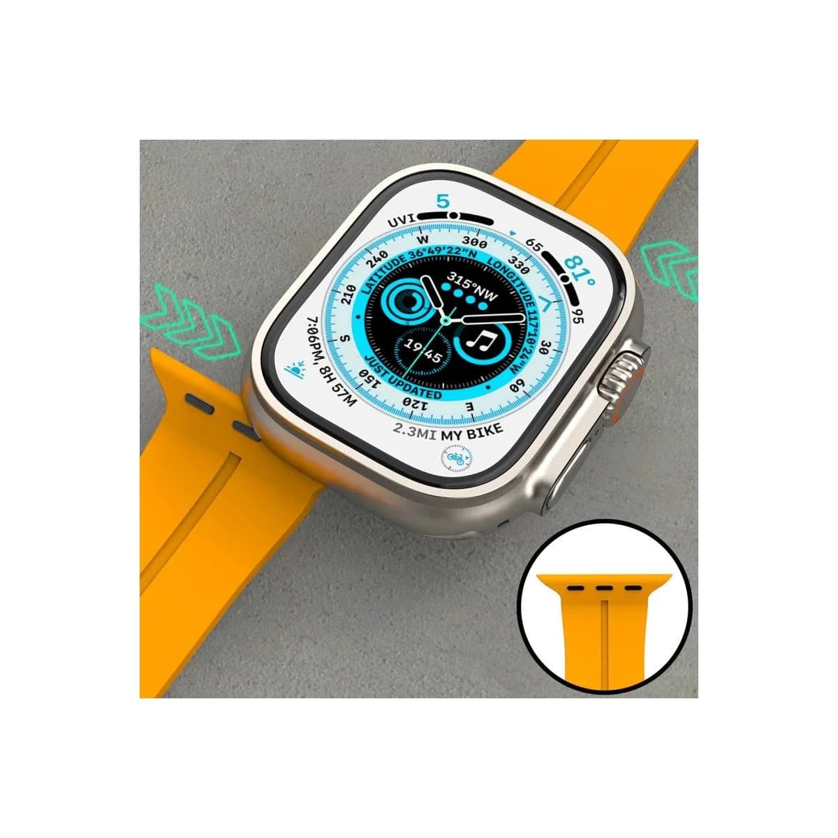 Apple Watch 42mm Kr412 Elegance Stylısh Kordon (saat Değildir) - Koyu Yeşil