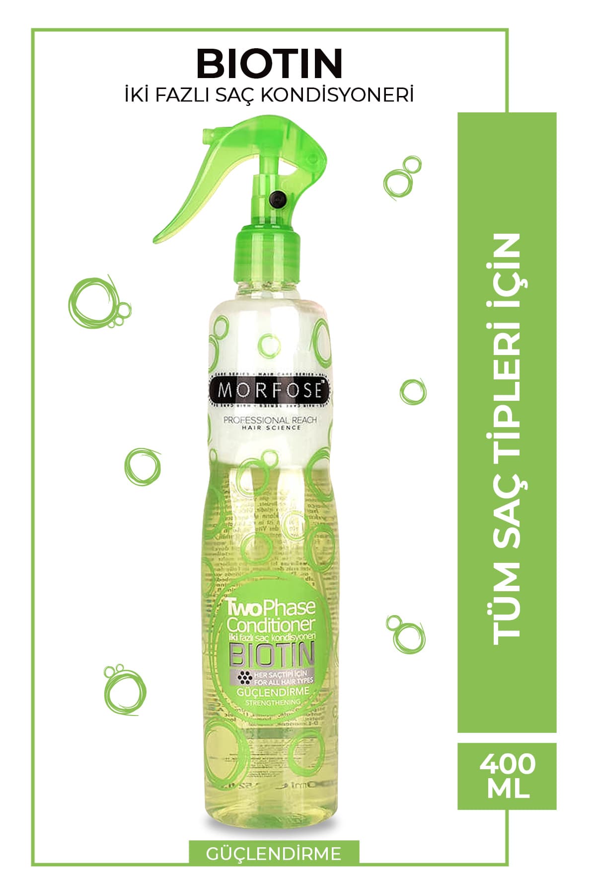 Fön Suyu & Biotin İçerikli İki Fazli Yeşil 400ML