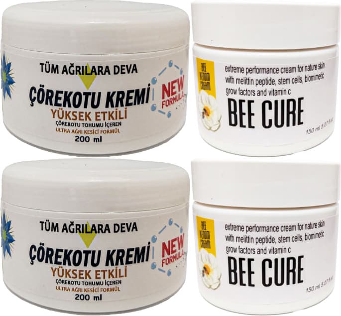 Çörek Otu Kremi White Box 2 Adet 200 ml + 2 Adet Beecure Krem 150 ml / Teskin Krem Seti