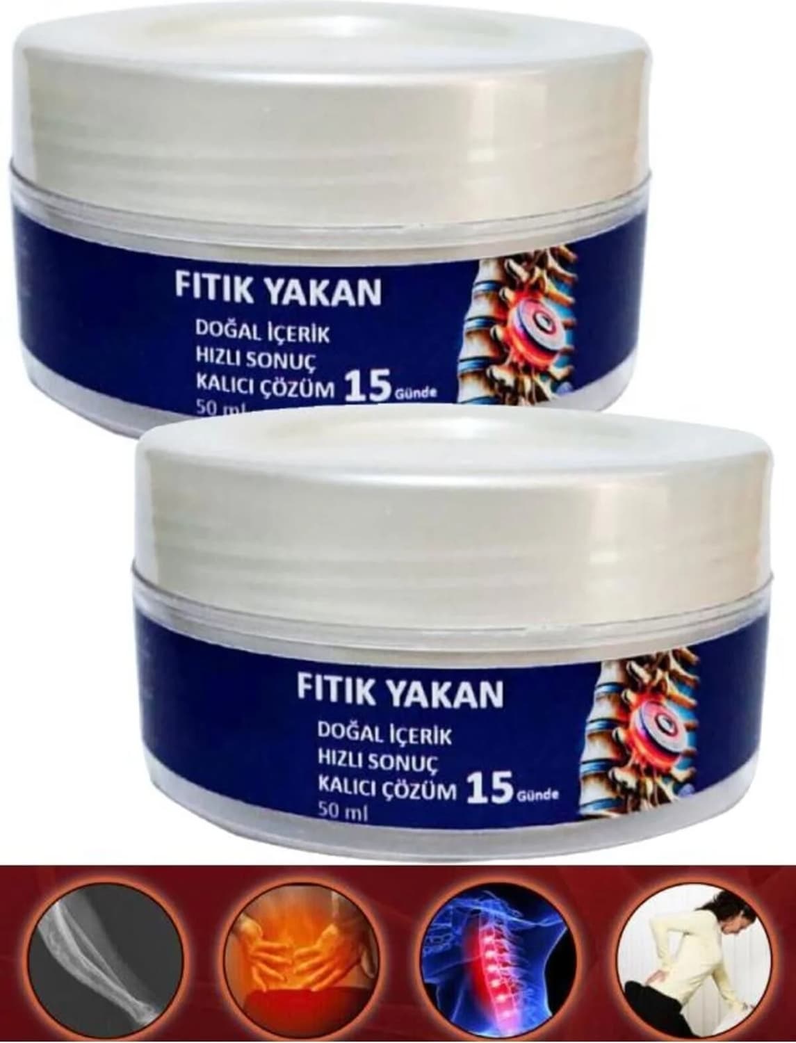 Fıtık Yakan Masaj Bakım Kremi 50 ml x 2 Adet