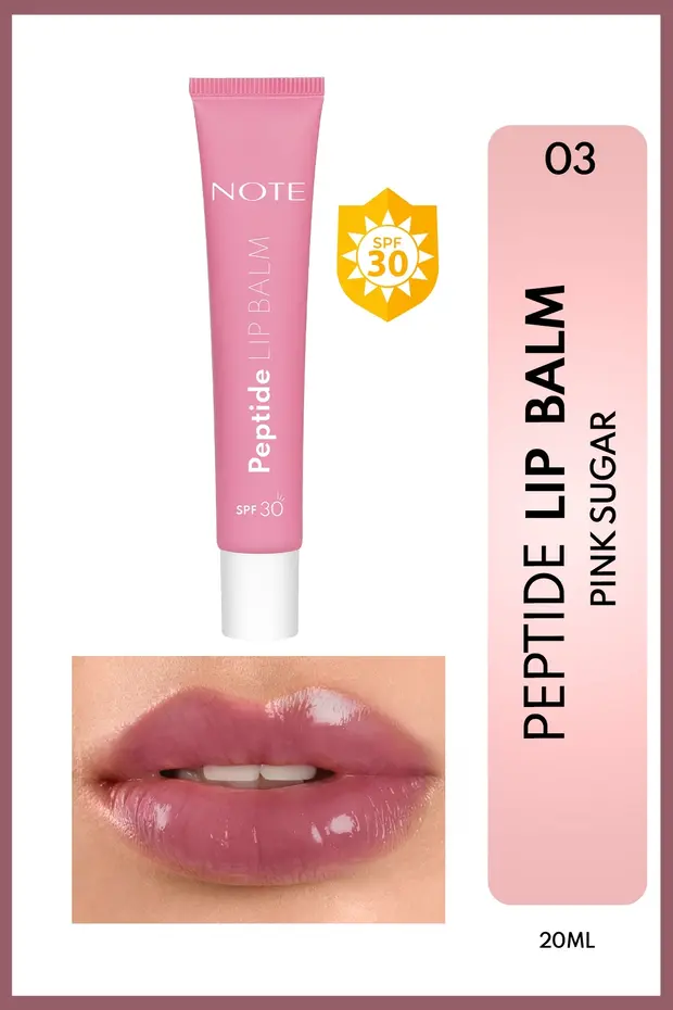 Cosmetics Peptide Lip Balm SPF 30 Nemlendirici ve Parlatıcı Renkli Dudak Balmı - 03 Pink Sugar - Pembe