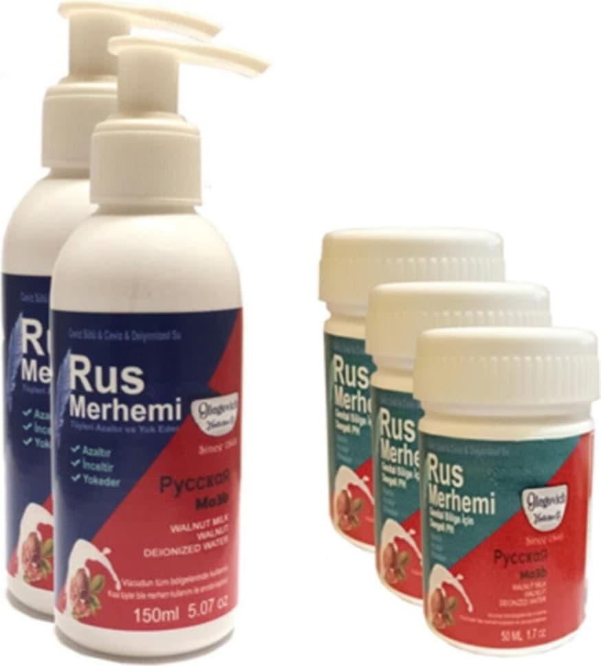 Olegovich Medicine Tüy Dökücü Azaltıcı Rus Merhemi 150 ml 2 Adet + Genital Bölge Merhemi 50 ml 3 Adet
