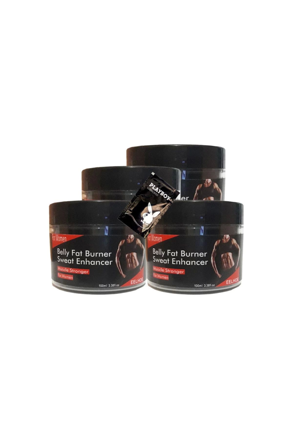 Belly fatBurner Sweat Enhancer Kadınlar için krem 4x100 ml + 1 Adet Jel ile
