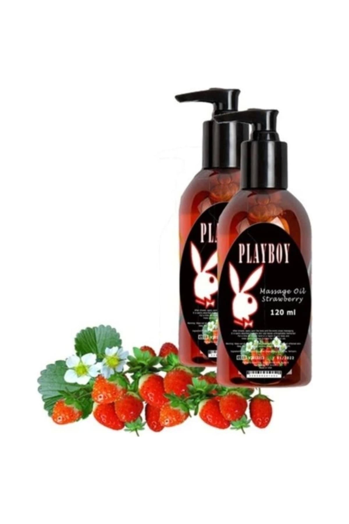 Strawberry Massage Oil 2 Adet Çilek Aromalı Vücut Masaj Yağı
