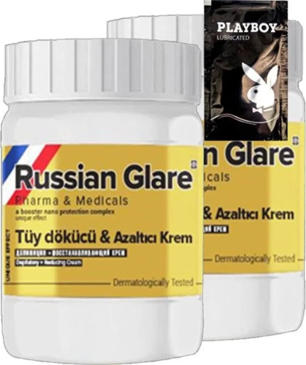 Süper Playboy Rusian Glare Tüy Dökücü Azaltıcı Krem Nano 2li x 50 ml Rus Merhemi + Yanında Jel