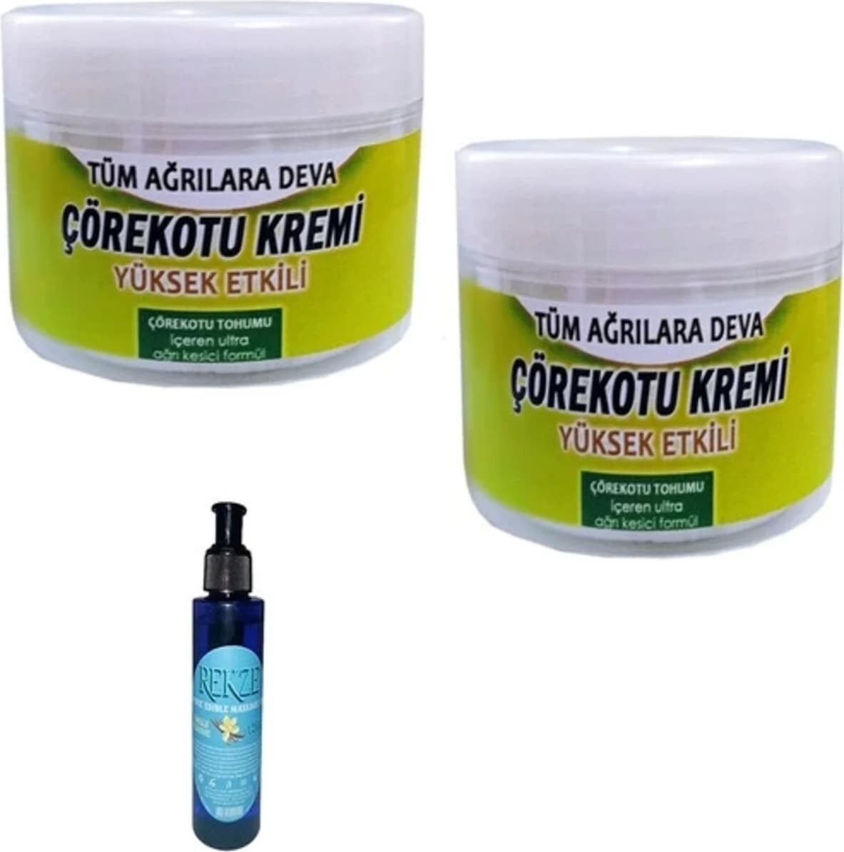 Çörek Otu Kremi 100 ml x 2 Adet / Rekza Çilekli Vücut Masaj Bakım Yağı 125 ml