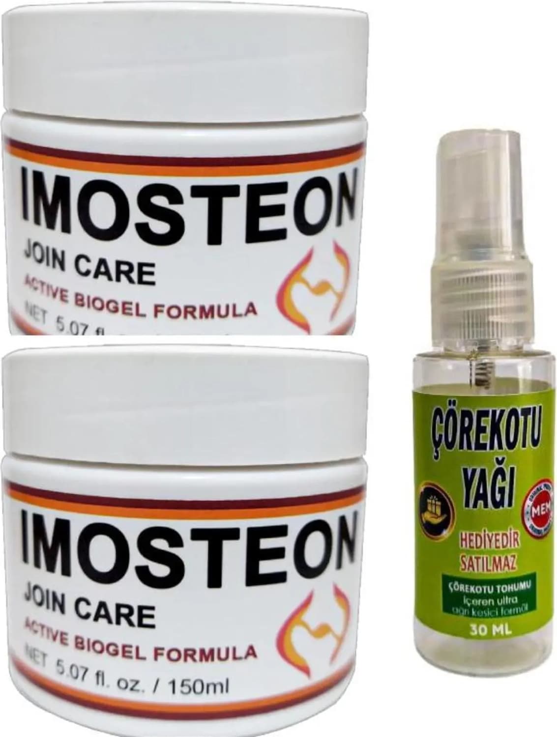 Imosteon Masaj ve Bakım Kremi 150 ml x 2 Ad+Çörek Otu Yağı ile 30 ml