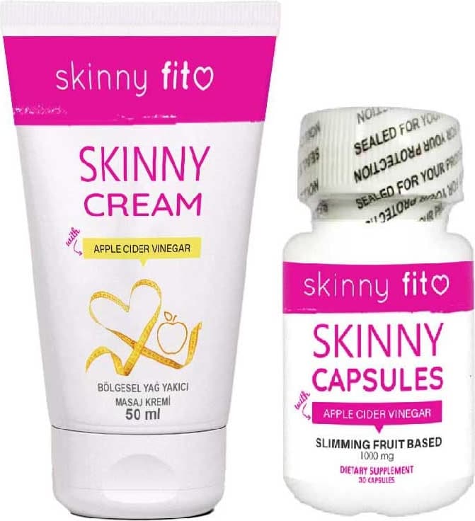 Skinnyfit Elma Sirkesi Ana Malzemeli Vücut Bakım Kremi + 30LU Kaps Set
