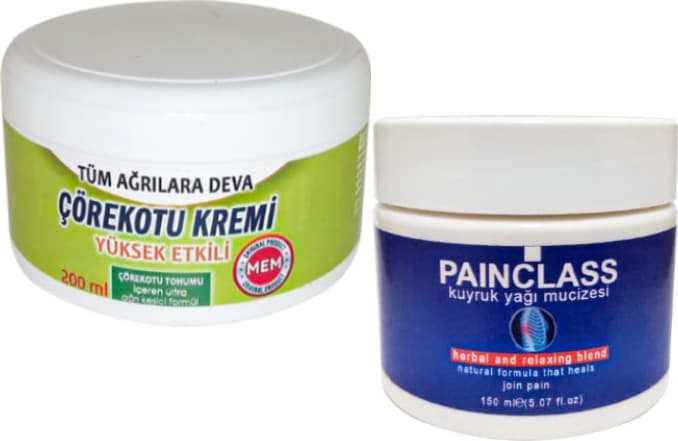 Çörek Otu Kremi Büyük Xlboy 200 ml Green + 150 ml Kuyruk Yağı Kremi Painclass / Vücut Fıtıkagrilarina