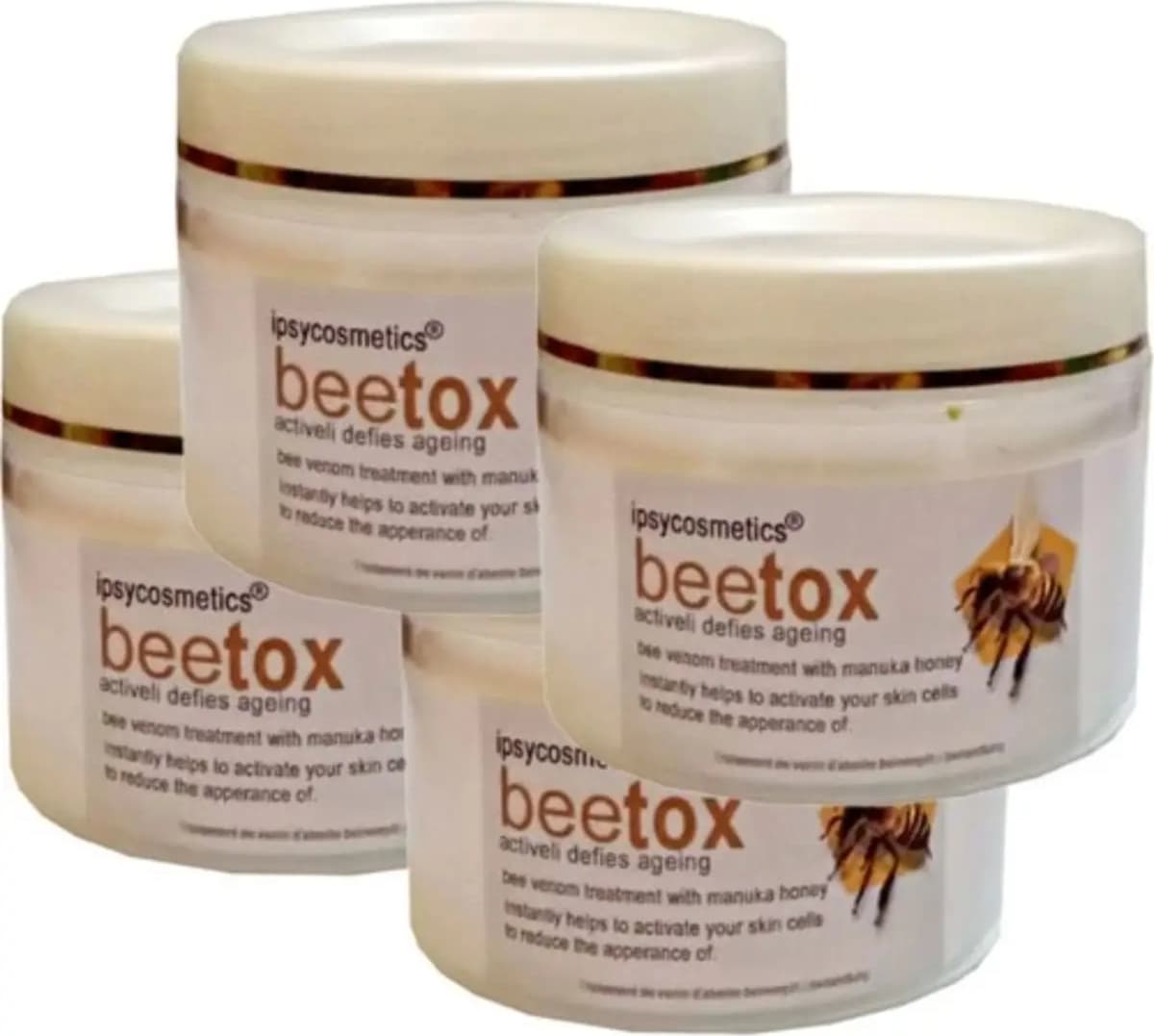 Ipsycosmetics Beetox Doğal Arı Özü - Yüz Cilt Dekolte Boyun Kremi 100 ml x 4 Adet