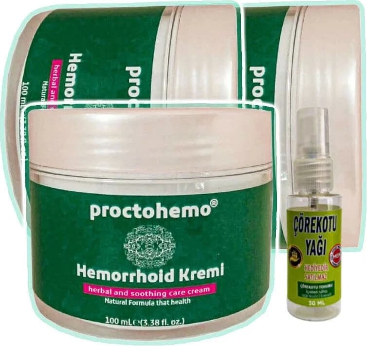Proctohemo Masaj Bakım Kremi 3X100 Ml+30 ml Çörek Otu Yağ ile