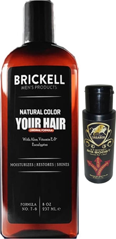 Brickell 237 ml Erkeklere Saçsakal Beyazlıkgiderici Şampuan + Caraboa Büyütücügeciktiricisertleştirici Kremi 60ML