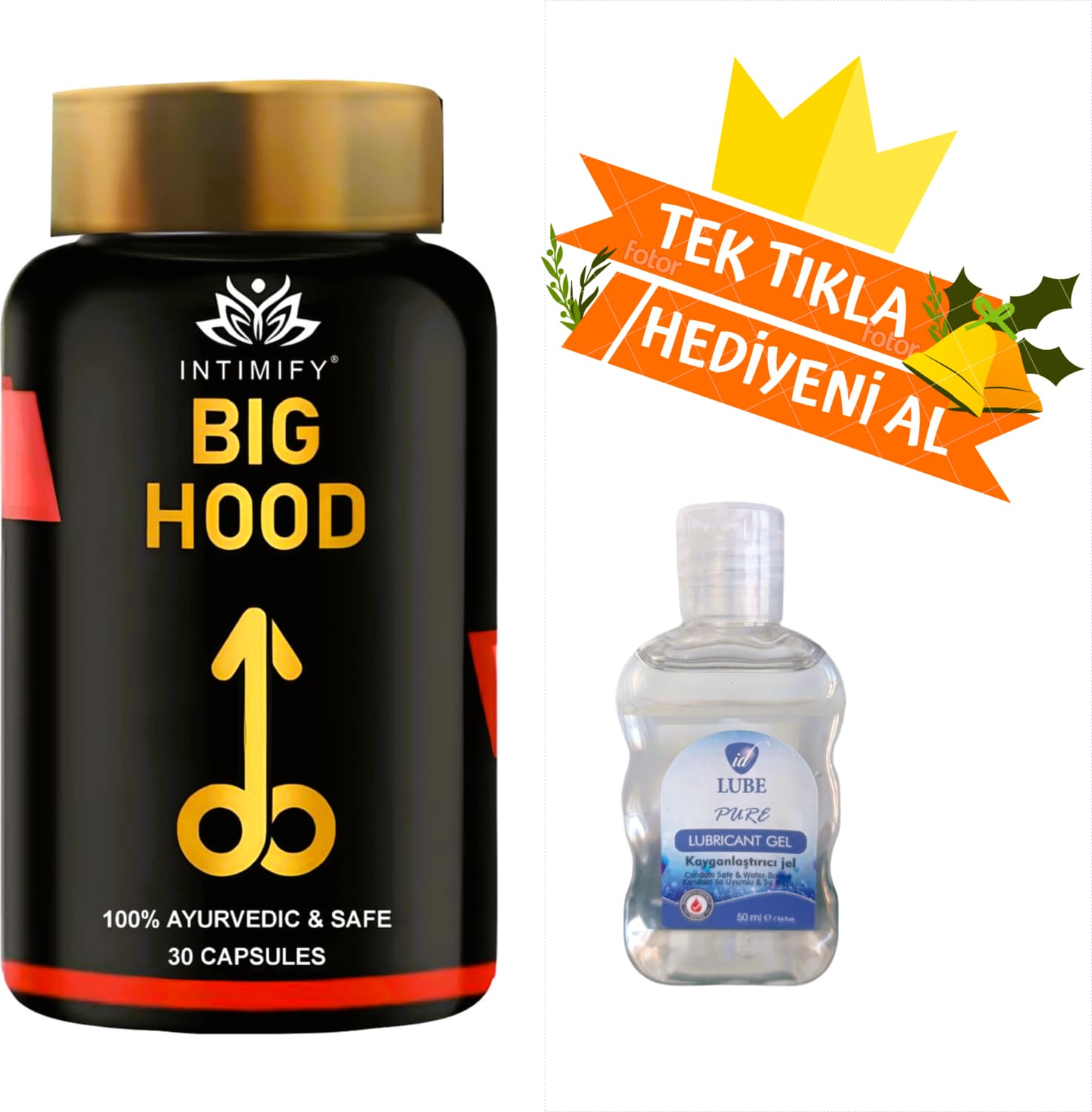 Altın Kapak Erkekler Için Yeni  Erkek Performans Intimify Bıg Hood  30 Kapsül