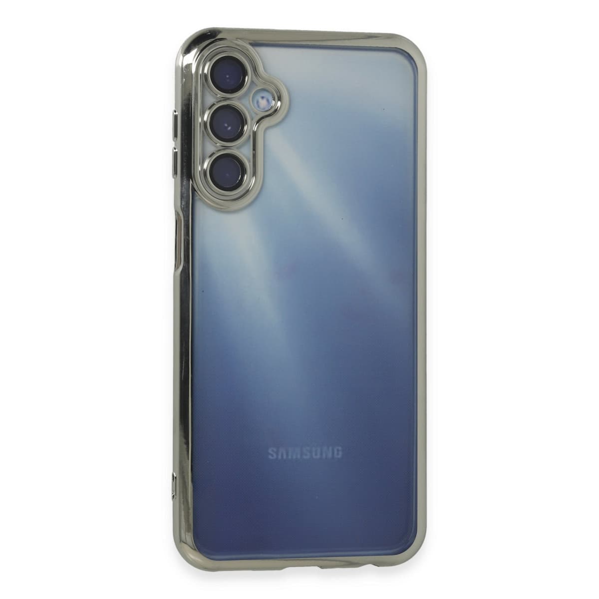 Galaxy A15 4G Kılıf Razer Lensli Silikon - Gümüş