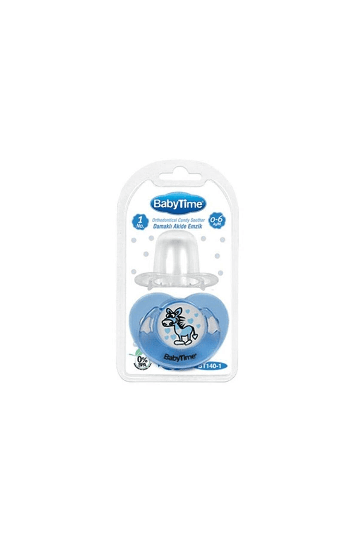 BabyTime Silikon Damaklı Koruyucu Kapaklı Akide Gövdeli Emzik N.1 BT140-1