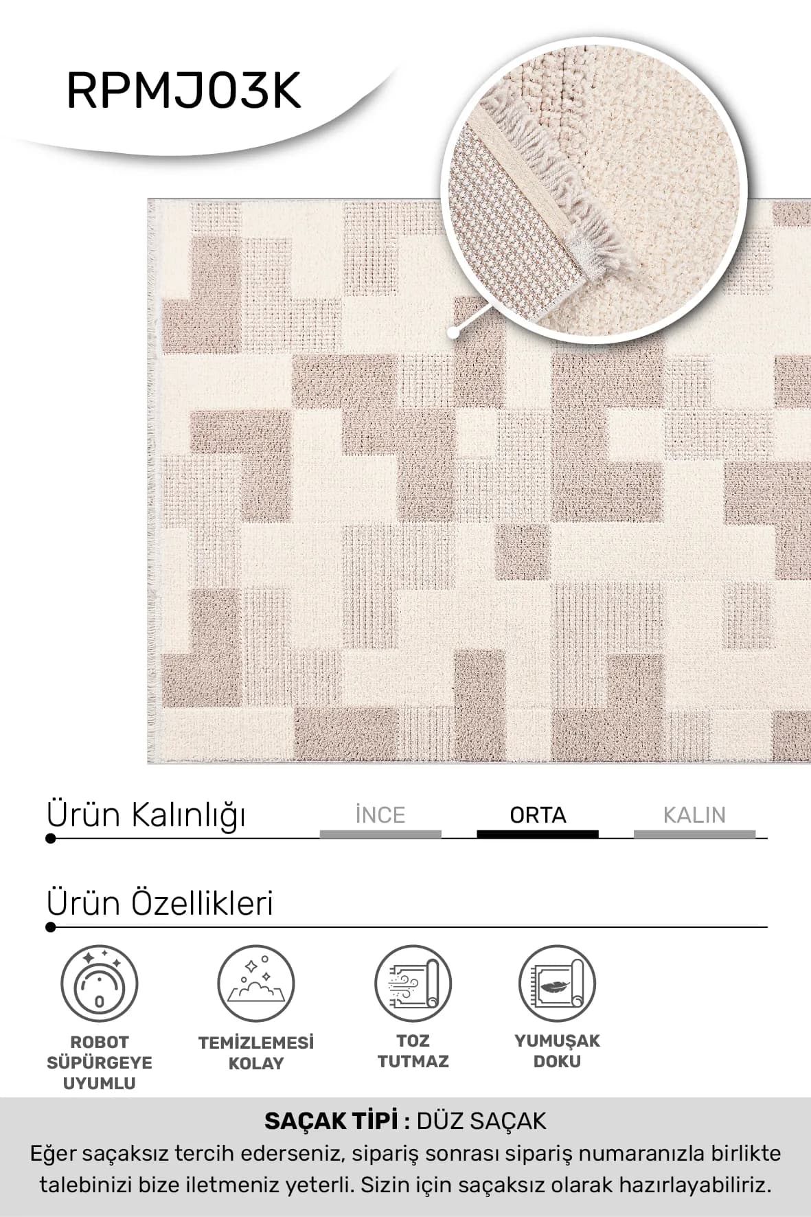 YoudayHomeCollection MARGİN Model Oturma Odası Halısı