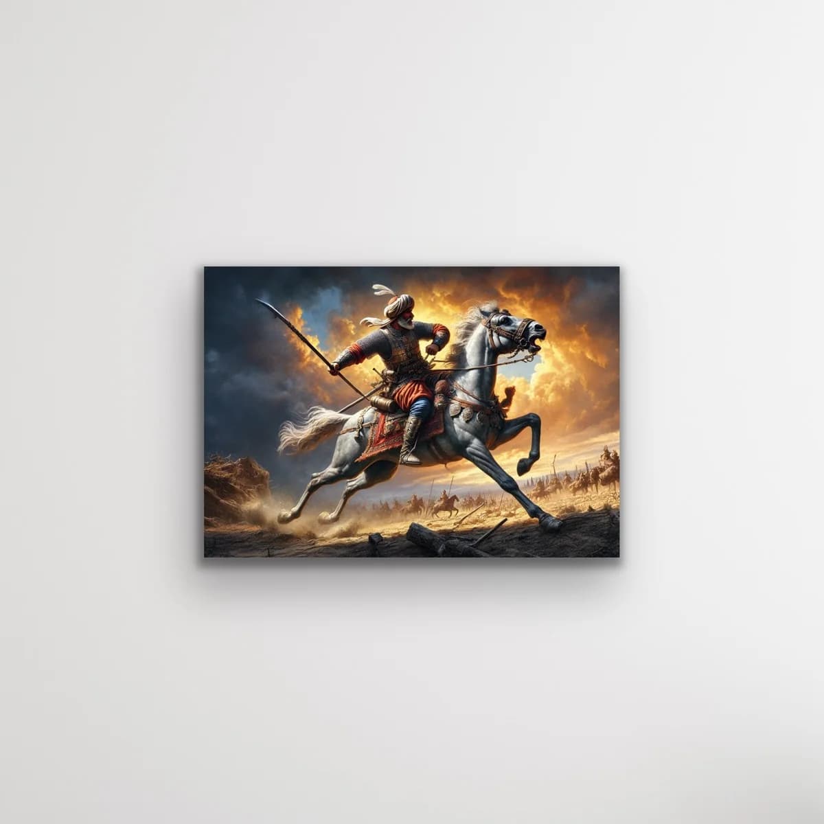 Atlı Osmanlı Askeri Kanvas Tablo 70x100cm