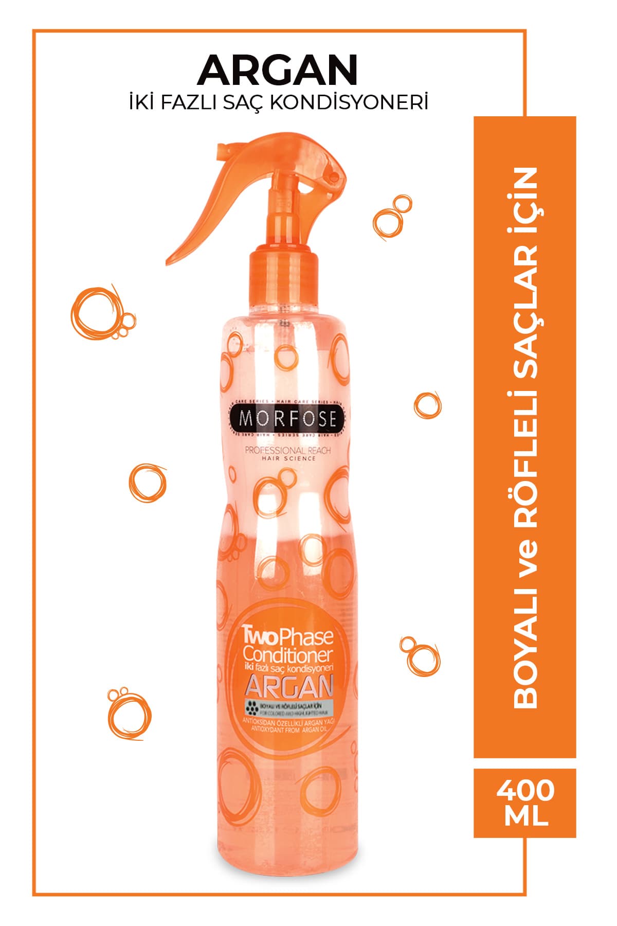 Fön Suyu & Argan İçerikli İki Fazli Turuncu 400ML