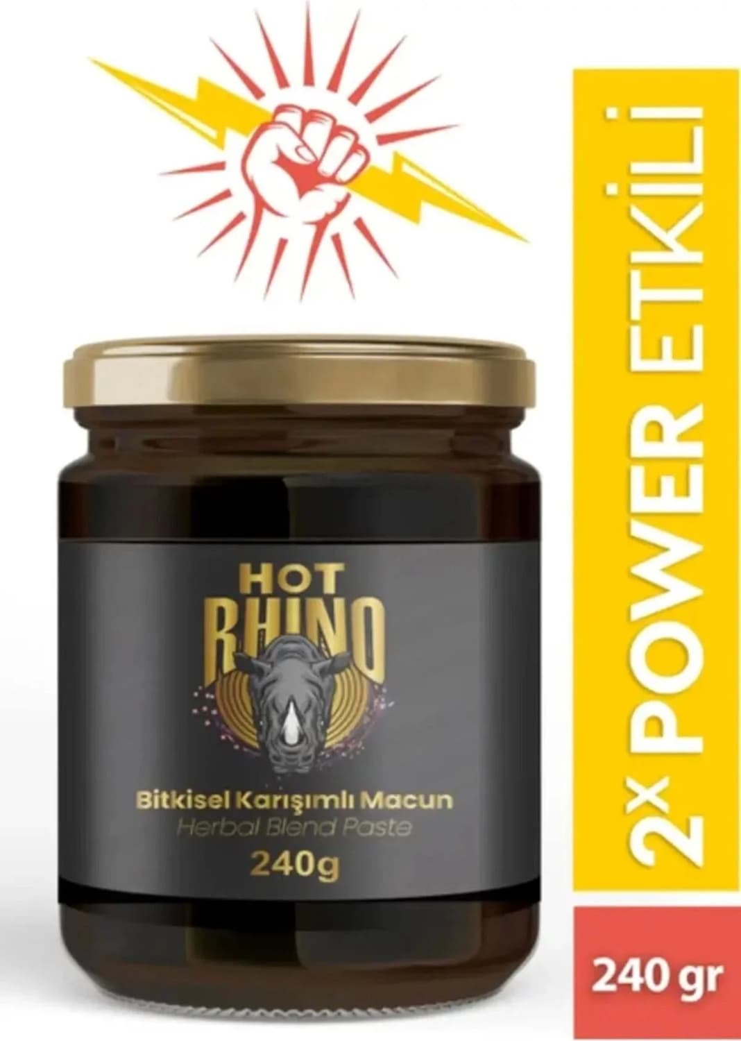 Hot Rhino Erkeklere Çok Özel Doğal Karışımlı Ballı Atom Macun 240 gr x 3 Adet