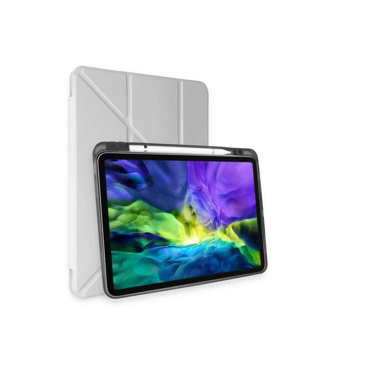 iPad Air 4 10.9 Kılıf Kalemlikli Mars Tablet Kılıfı - Gri