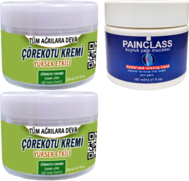 Çörekotu Çörek Otu Kremi 2 Adet 150 ml + Painclass 150 ml Kuyruk Yağı Kremi / Krem Seti