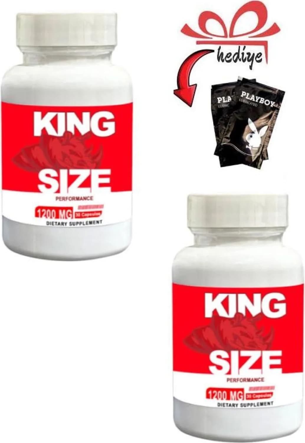 King Size Erkek Dstklyci 30lu x 2 Ad.+ Kayganlaştırıcı Jelle