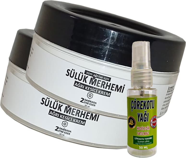 Playboy Sülük Merhemi 2 Adet 50 ml Relax Kremi CRK:034 Bölgesel Bakım Kremi + Yanında Hediye 30 ml Çörek Otu Yağı