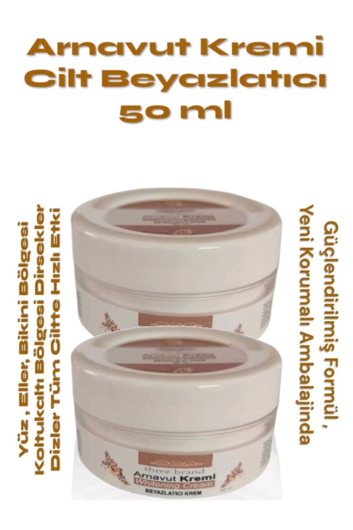 Three Brand Whitening Cream Arnavut Kremi 100 ml Aklık Kremi x 2 Adet