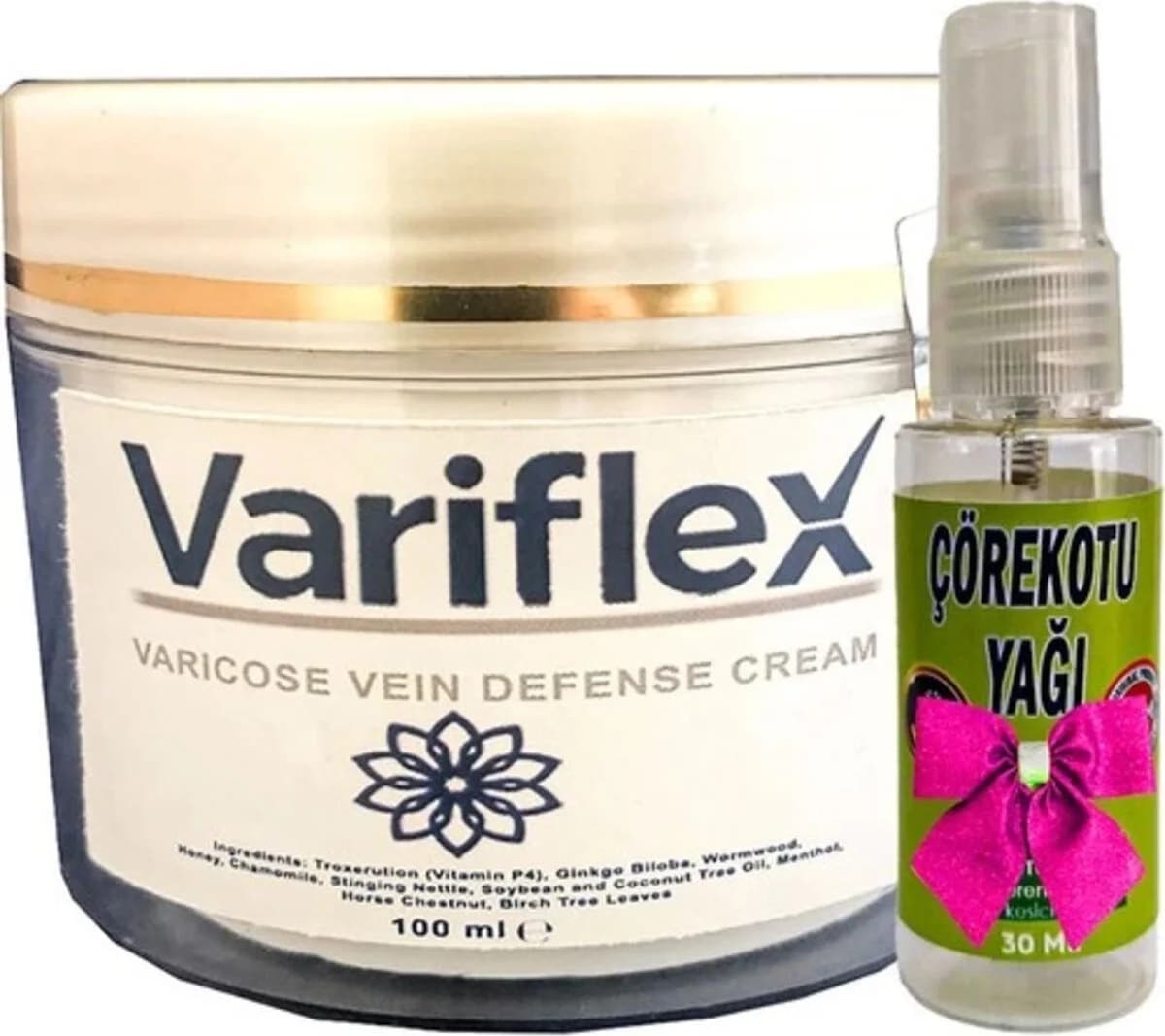 Süper Variflex Krem Bacak Bakımı 100 ml Kremi+ Hediye 30 ml Çörek Otu Yağı