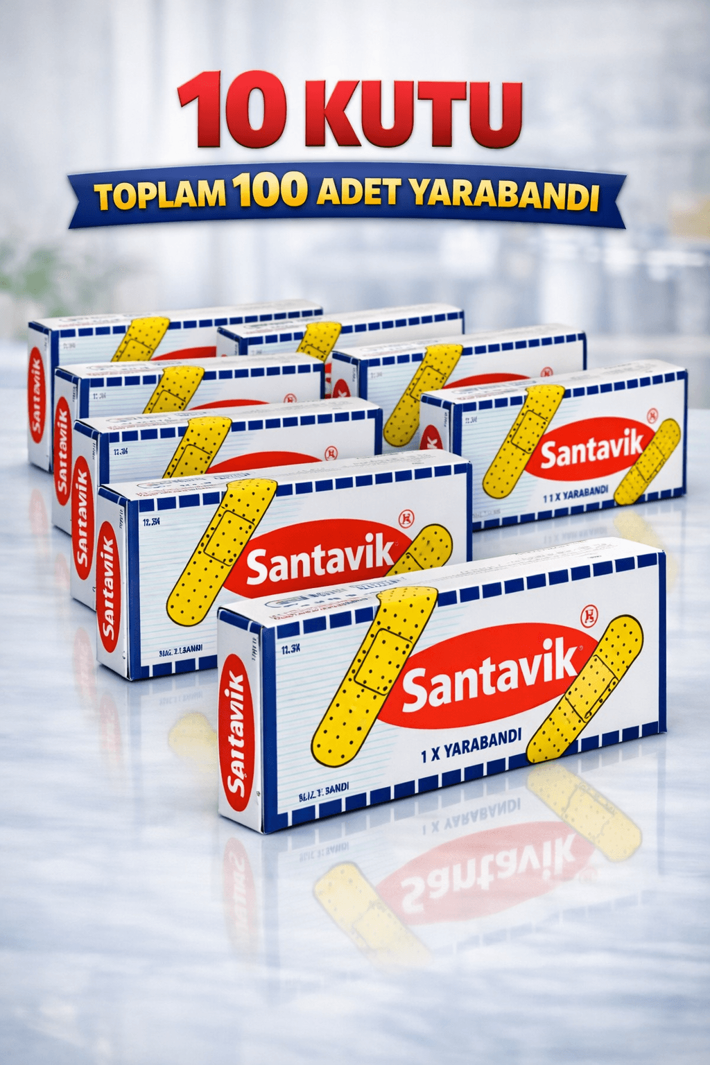Santavik İlk Yardım Bandı Yara Bandı 10lu 10 Paket