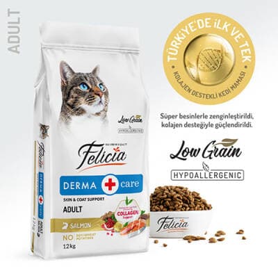 Hypoallergenic Somonlu Düşük Tahıllı Yetişkin Kedi Maması 12 Kg