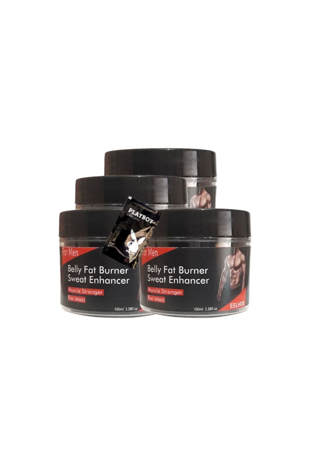 Belly fatBurner Yağları eritmek için masaj bakım kremi 4x100 ml+1 Adet Jel ile