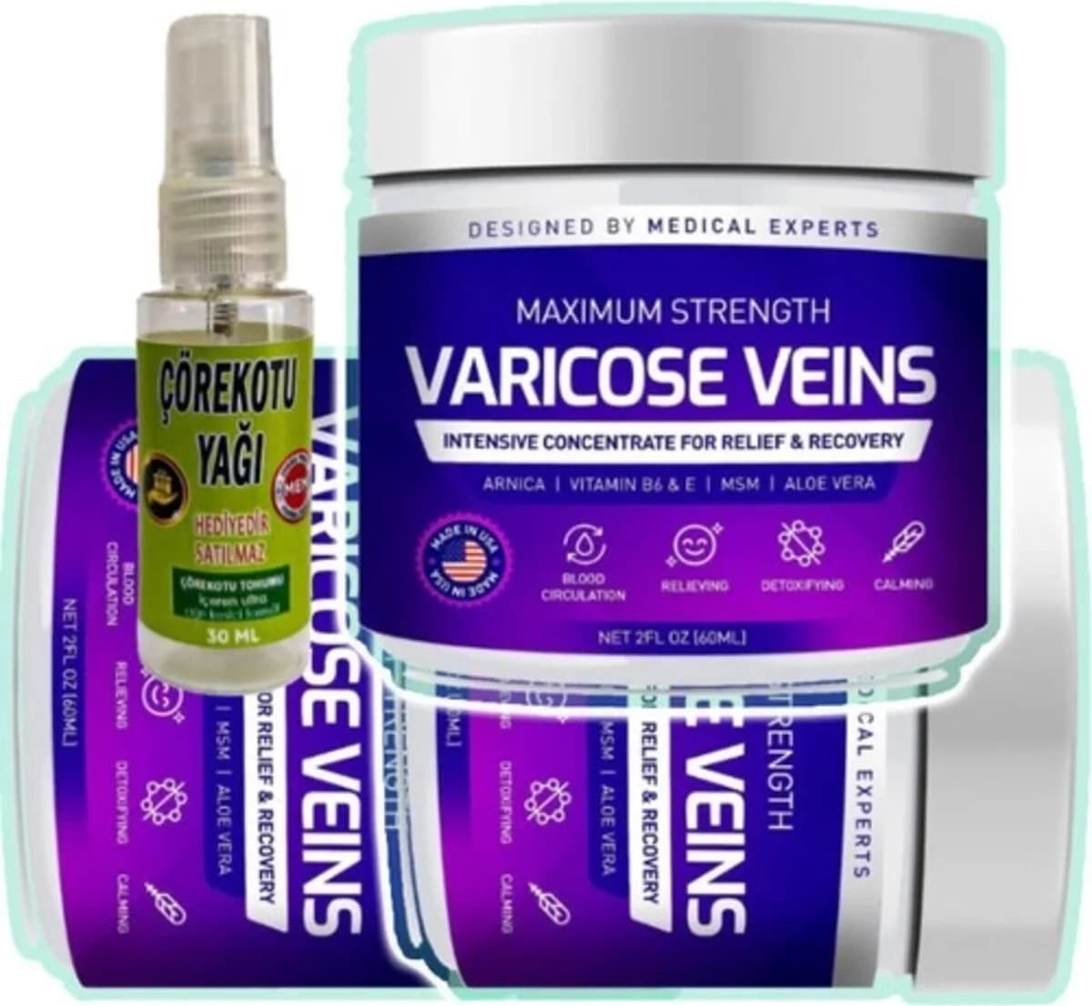 Süper Pharmapulse Varcse Vnis Purple Bakım Kremi 100 ml x 3 Adet + Çörek Otu Yağı 30 ml