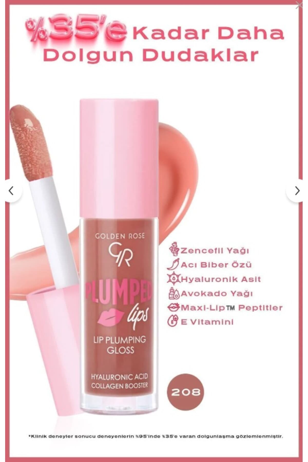 Lip Gloss Ruj & Plumped Lips Lip Plumping Gloss NO:205