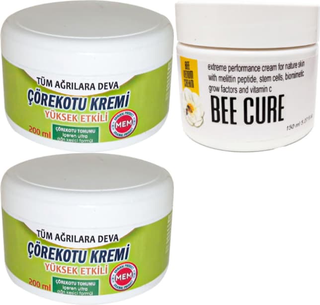 Çörek Otu Kremi  Green Box 2 Adet 200 ml + Beecure 150 ml Krem / Teskin Krem Seti