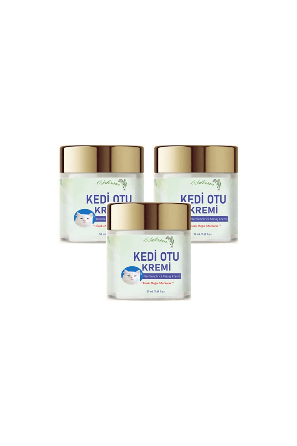 Kedi Otu Kremi 50 ml 3 Adet Kafur Ağacı Yağı İçerikli Rahatlatıcı Krem