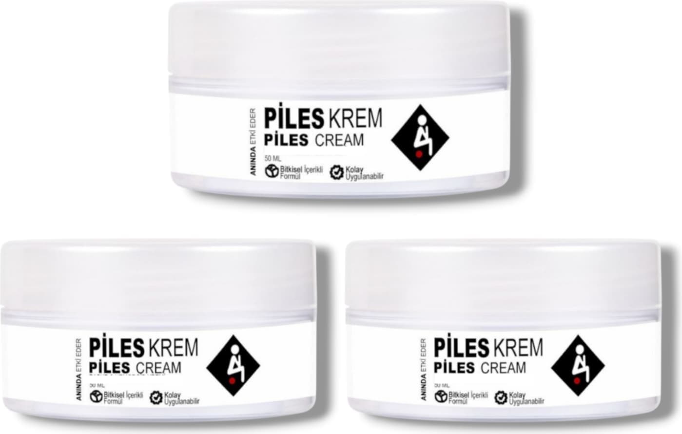 Piles Cream Bitkisel Içerikli Anında Etkili Bakım Kremi 50 ml x 3 Adet
