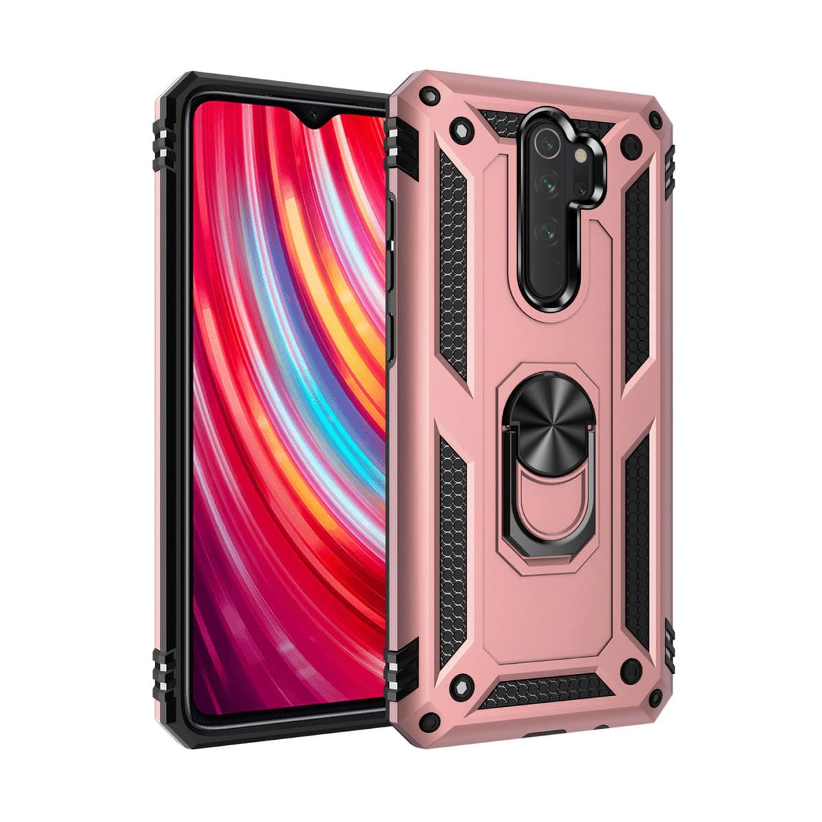 Note 8 Pro Kılıf Sofya Yüzüklü Silikon Kapak - Rose