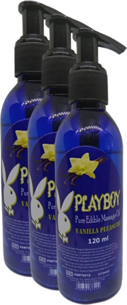 Playboy Pure Edible Massage Oil 120ml Vanilya Aromalı Masaj Yağı 3 Adet